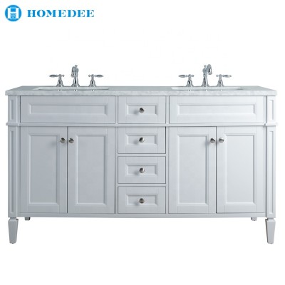 60 inch white color new design Commercial Marble bathroom vanities Cabinets