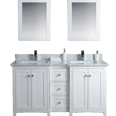 60 inch white color Double Sink Modern Style Commercial Marble Granite bathroom vanities  Cabinets