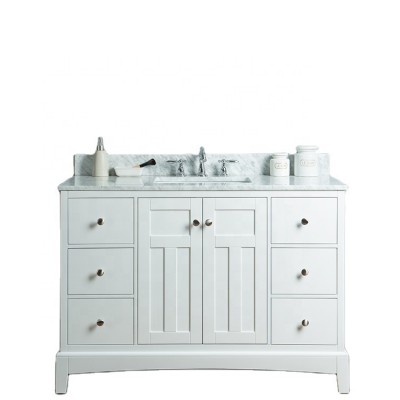 48 inch white color Classic single sink comfortable wooden bathroom vanities Cabinets